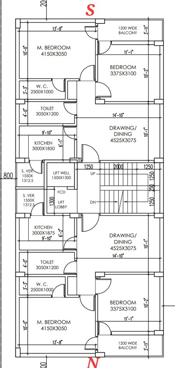 Floor Plan in 2 BHK Apartment at New Town Action Area 1 – for Sale