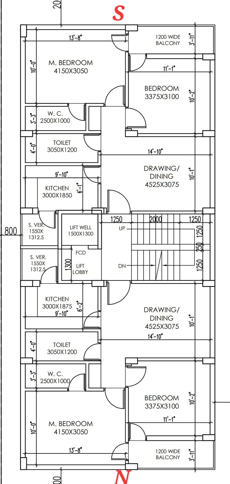 Floor Plan, new town action area 1 2 Bedroom 990 Sq.Ft. Apartment In New Town Action Area 1 Kolkata 8432977
