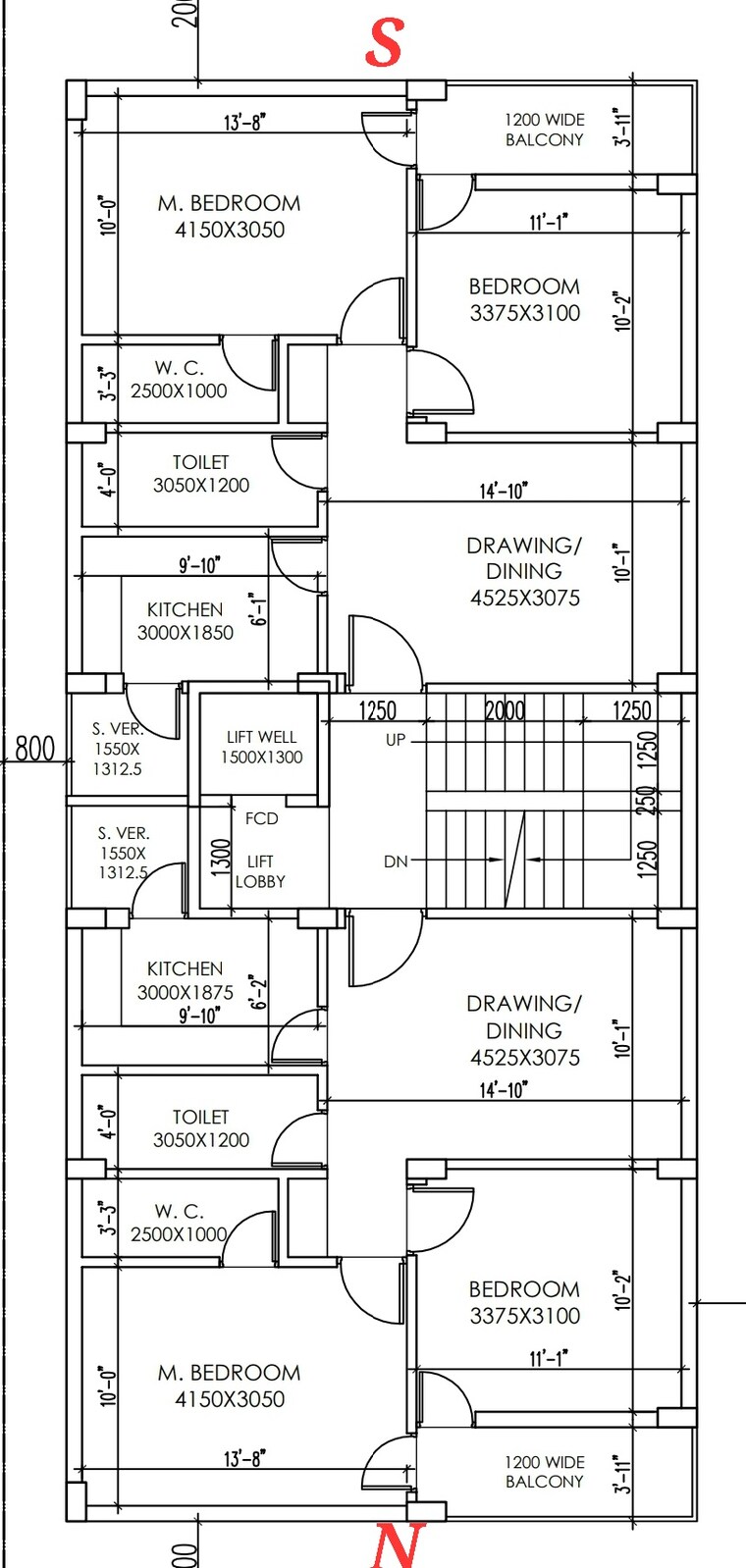 Floor Plan, new town action area 1 2 Bedroom 990 Sq.Ft. Apartment In New Town Action Area 1 Kolkata 8432977