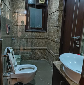 Bathroom in 3 BHK Builder Floor at Greater Kailash I – for Rent