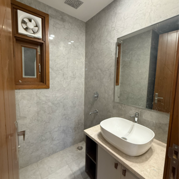 Bathroom in 3 BHK Builder Floor at Chittaranjan Park – for Rent