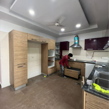 Kitchen in 4 BHK Builder Floor at Soami Nagar – for Rent