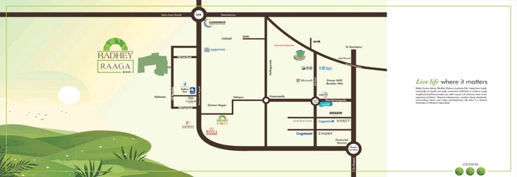 Map Location, radhey-raaga 4 Bedroom 4585 Sq.Ft. Villa In Kollur Hyderabad 8433394