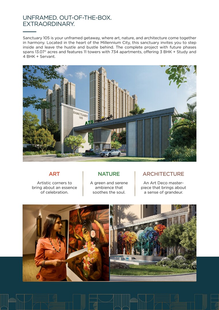 Master Bedroom, ats-homekraft-sanctuary 4 Bedroom 2800 Sq.Ft. Apartment In Sector 105 Gurgaon 8435143