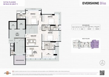 Floor Plan in 2 BHK Apartment at Evershine Bliss, Bandra West – for Sale