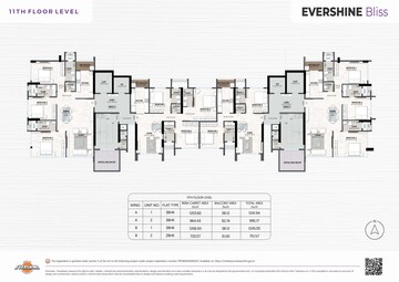 Floor Plan in 2 BHK Apartment at Evershine Bliss, Bandra West – for Sale