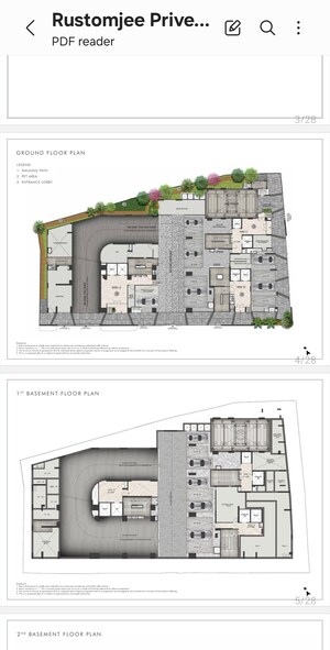 Floor Plan in 3 BHK Apartment at Rustomjee Prive, Bandra East – for Sale