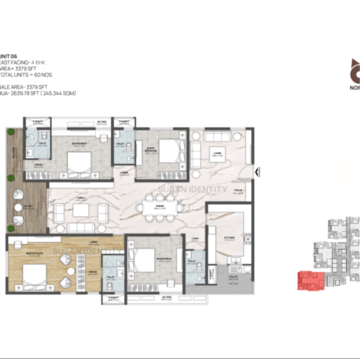 Floor Plan in 3 BHK Apartment at Kokapet – for Sale