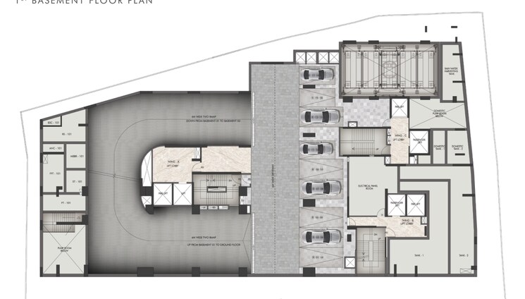 Floor Plan, rustomjee-prive 3 Bedroom 1314 Sq.Ft. Apartment In Bandra East Mumbai 8438226