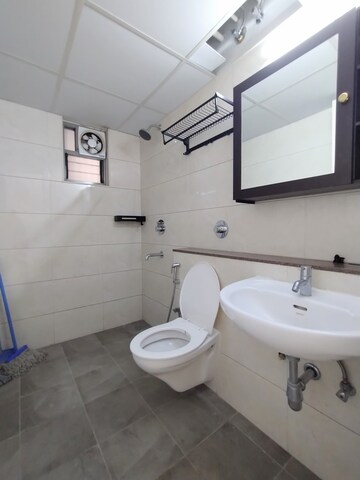 Bathroom in 3 BHK Apartment at Goyal Orchid Piccadilly, Thanisandra Main Road – for Rent