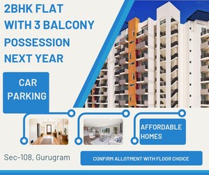 Master Bedroom in 2 BHK Apartment at Agrante Kavyam Homes, Sector 108 – for Sale