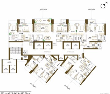Floor Plan in 2 BHK Apartment at Promesa Fremont, Parel – for Sale