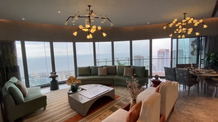 Living Room, lodha-world-view 4 Bedroom 4000 Sq.Ft. Apartment In Worli Mumbai 8439463