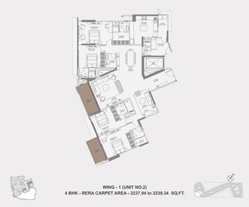 Master Plan in 4 BHK Apartment at Adani Ten BKC, Bandra East – for Sale