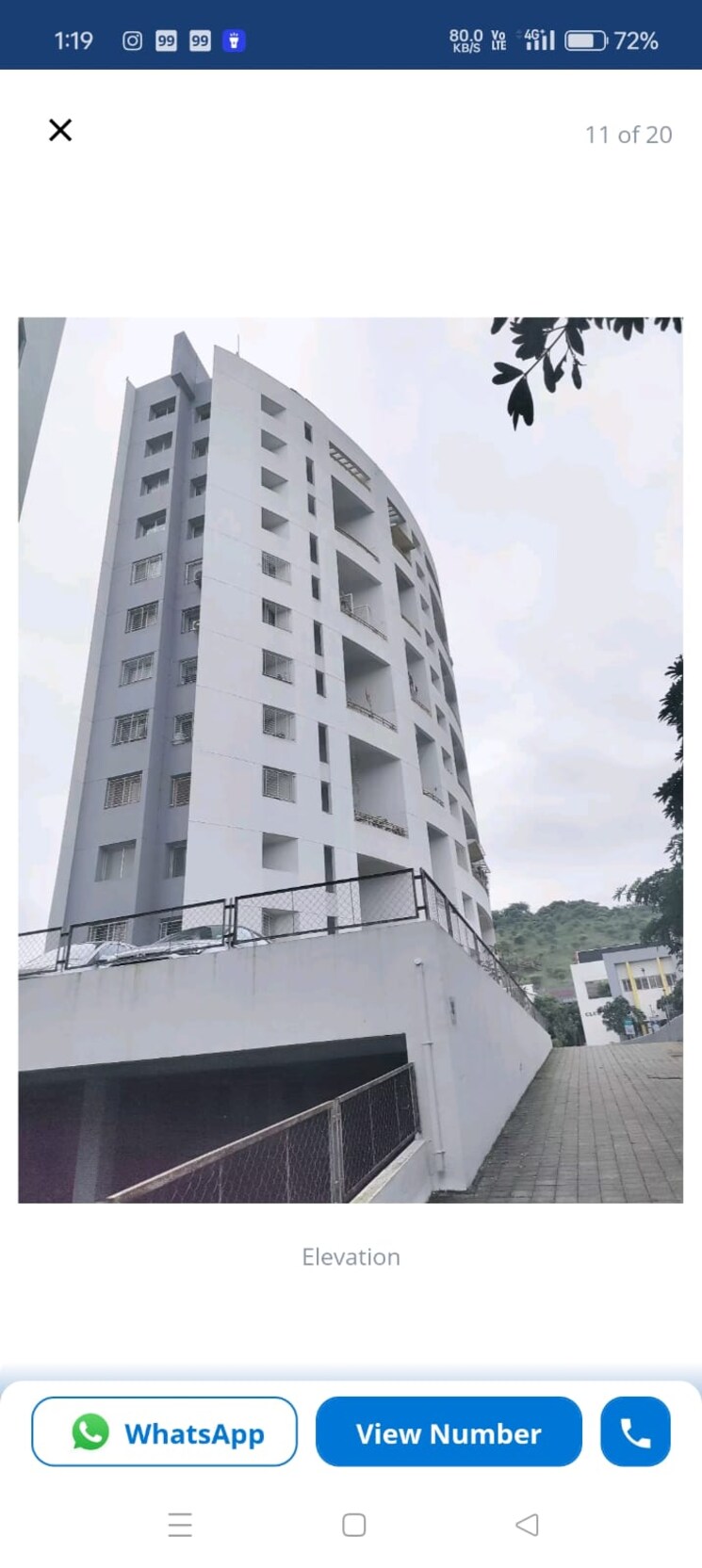 Exterior View, kumar-papillon 2 Bedroom 1100 Sq.Ft. Apartment In Pashan Pune 8439932