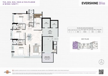 Floor Plan in 2 BHK Apartment at Evershine Bliss, Bandra West – for Sale