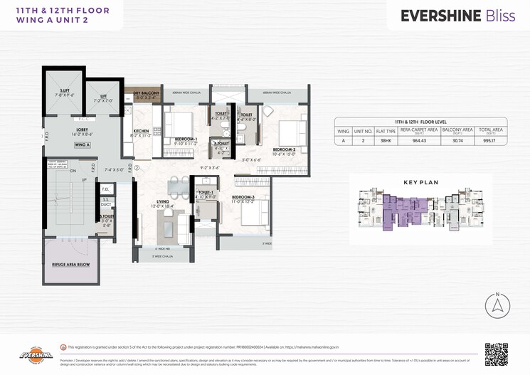 Master Plan, evershine-bliss 2 Bedroom 750 Sq.Ft. Apartment In Bandra West Mumbai 8441997