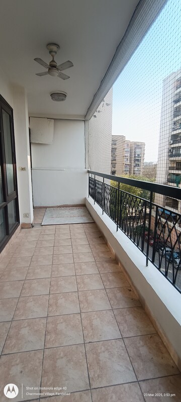 Balcony in 2 BHK Apartment at Eros Kenwood Tower, Charmwood Village – for Sale
