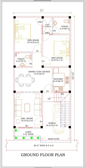 Floor Plan in 2 BHK Villa at Hans Khera – for Sale