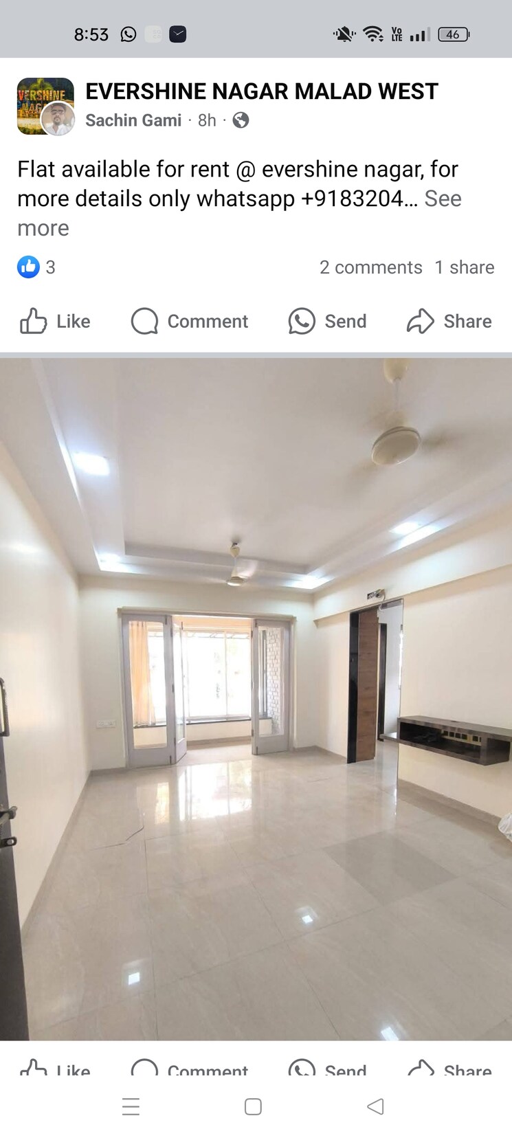 Room, shiv-shakti-tower-28 2 Bedroom 612 Sq.Ft. Apartment In Malad East Mumbai 8442957