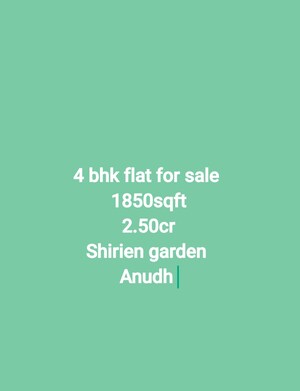 4 BHK Apartment For Sale in Shirine Garden Co Operative Housing Society Ltd, Aundh