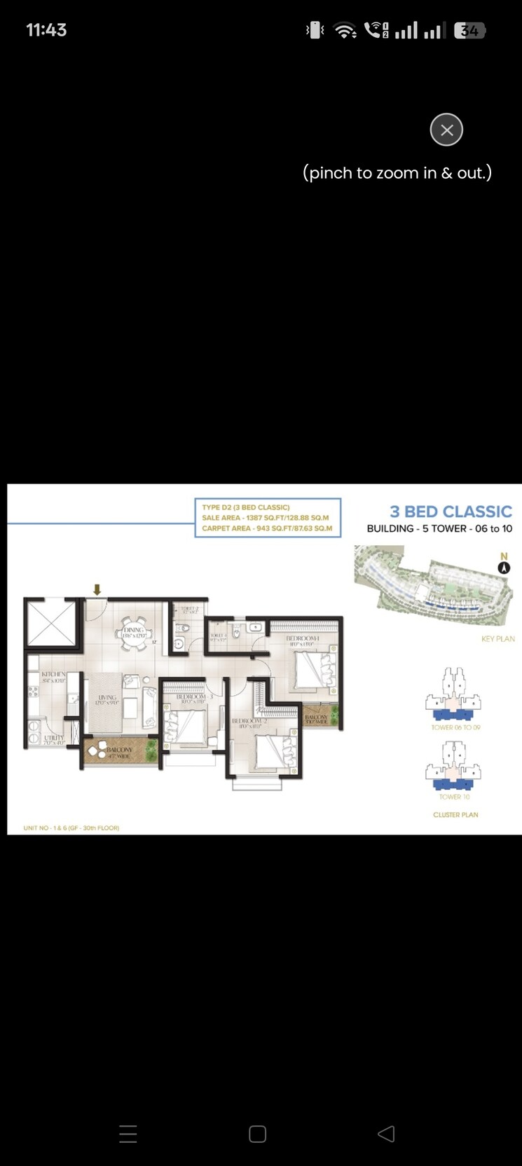 Floor Plan, meridian-park-at-the-prestige-city 3 Bedroom 1387 Sq.Ft. Apartment In Sarjapur Road Bangalore 8443757