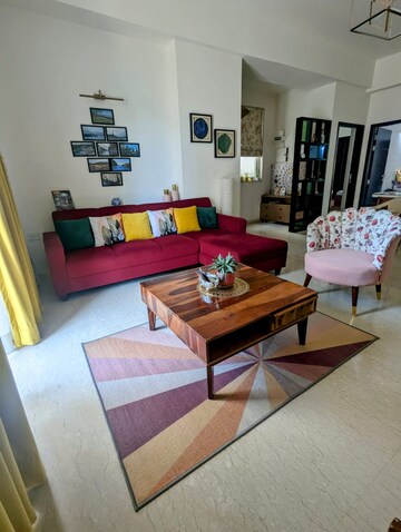 Living Room in 3 BHK Builder Floor at Ansal Sushant Lok I, Sector 43 – for Rent