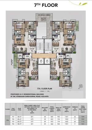 Floor Plan in 3 BHK Builder Floor at Garia – for Sale