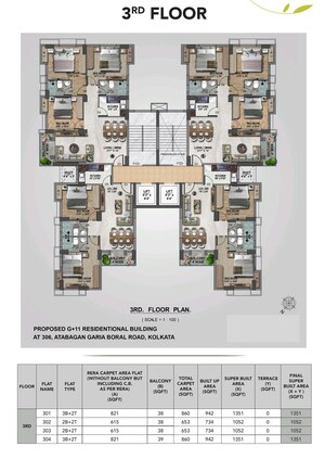 Floor Plan in 3 BHK Builder Floor at Garia – for Sale