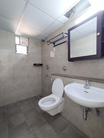 Bathroom in 3 BHK Apartment at Goyal Orchid Piccadilly, Thanisandra Main Road – for Rent