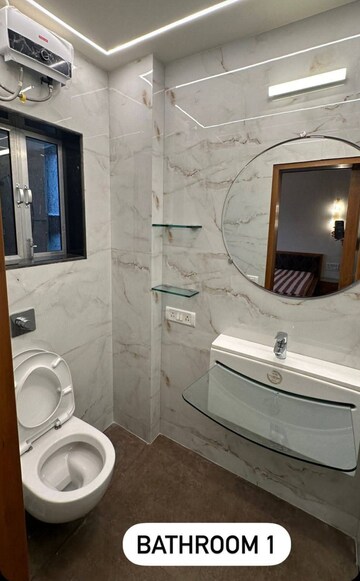Bathroom in 2 BHK Apartment at Lake Home, Powai – for Rent