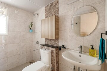 Bathroom in 3 BHK Apartment at Mantri Webcity, Hennur – for Rent