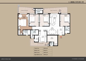 Floor Plan in 3 BHK Apartment at Tech Zone 4 Greater Noida – for Sale