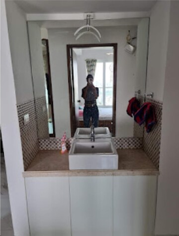 Bathroom in 3 BHK Apartment at Nahar F Residences, Balewadi – for Rent