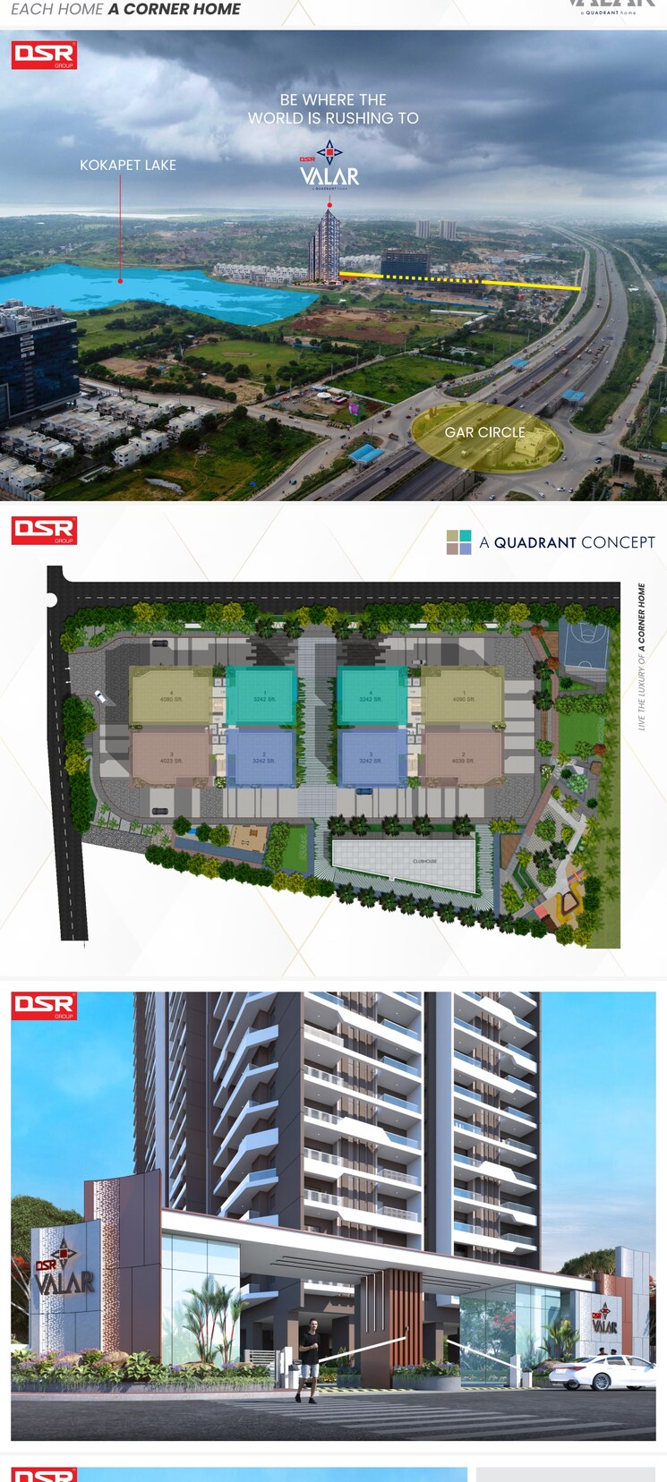 Master Plan, dsr-valar 4 Bedroom 3242 Sq.Ft. Apartment In Kokapet Hyderabad 8447998