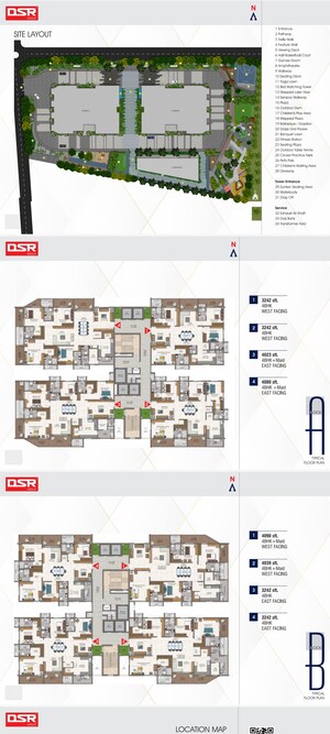 Floor Plan in 4 BHK Apartment at DSR Valar, Kokapet – for Sale