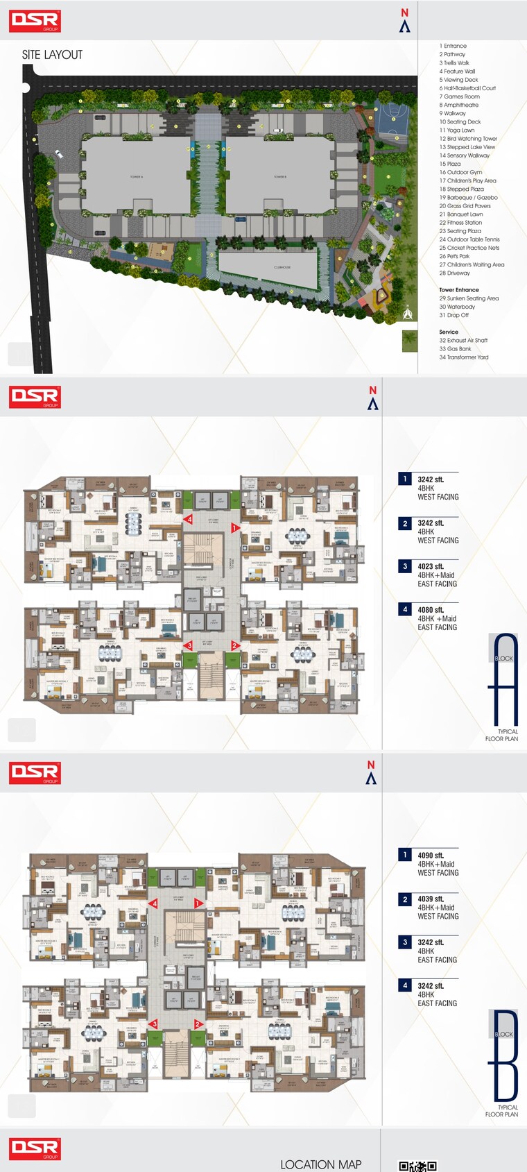 Floor Plan, dsr-valar 4 Bedroom 3242 Sq.Ft. Apartment In Kokapet Hyderabad 8448042