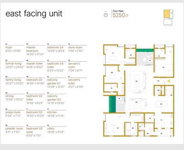 Floor Plan in 4 BHK Apartment at Myscape Otomo, Financial District – for Sale