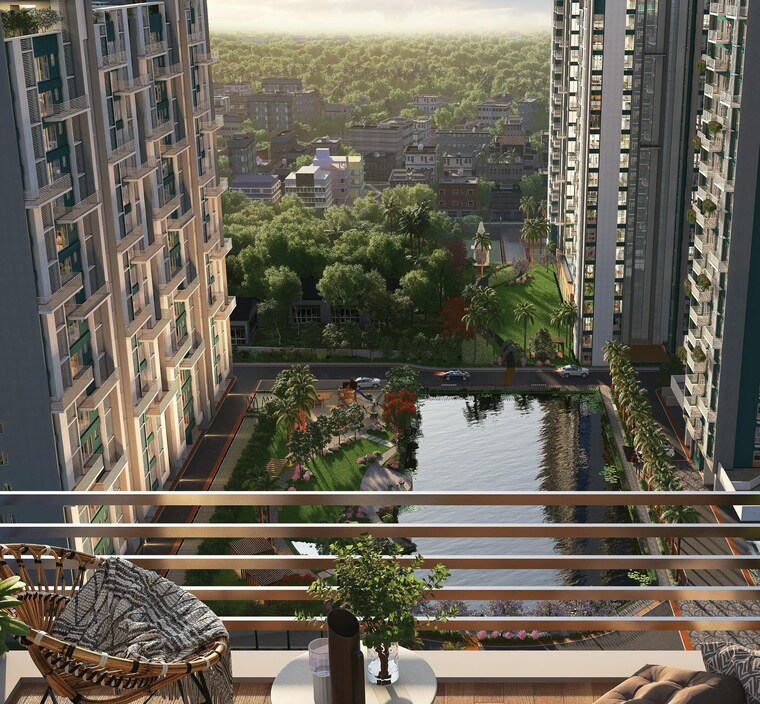 Balcony, godrej-blue 3 Bedroom 901 Sq.Ft. Apartment In B L Saha Road Kolkata 8448828