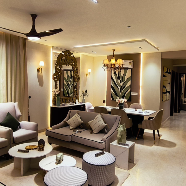 Living Room, maya-green-lotus-utsav 4 Bedroom 3130 Sq.Ft. Apartment In International Airport Road Zirakpur 8448895