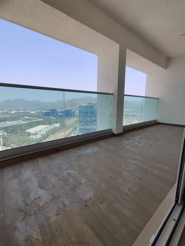 Balcony in 3 BHK Apartment at Aurum Q Residences, Ghansoli – for Rent