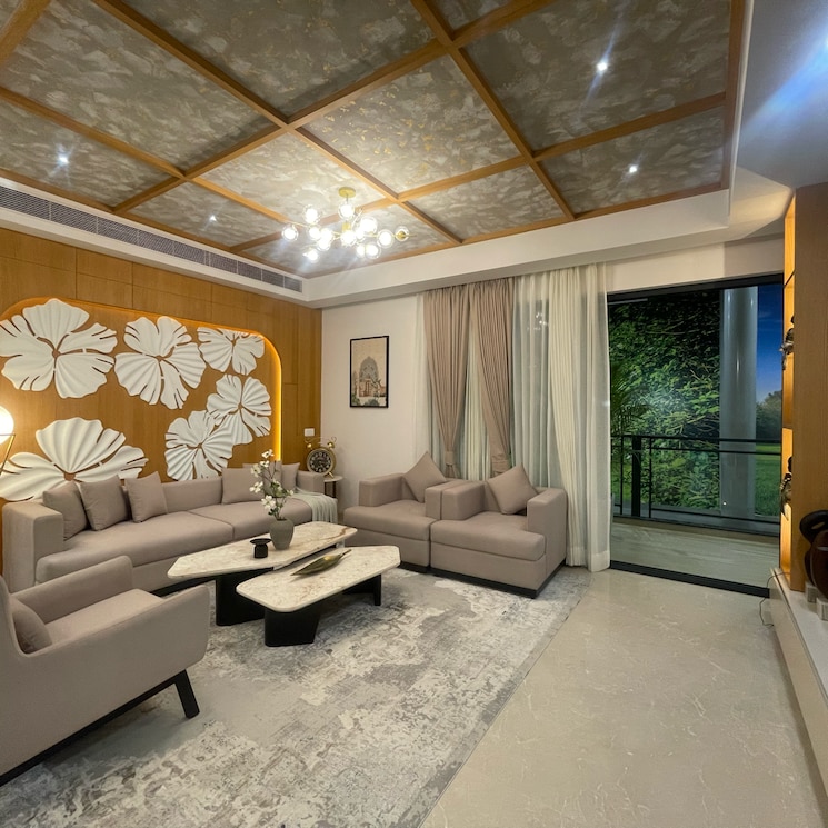 Living Room, hero-homes-palatial 4 Bedroom 3460 Sq.Ft. Apartment In Dhanwapur Gurgaon 8448979