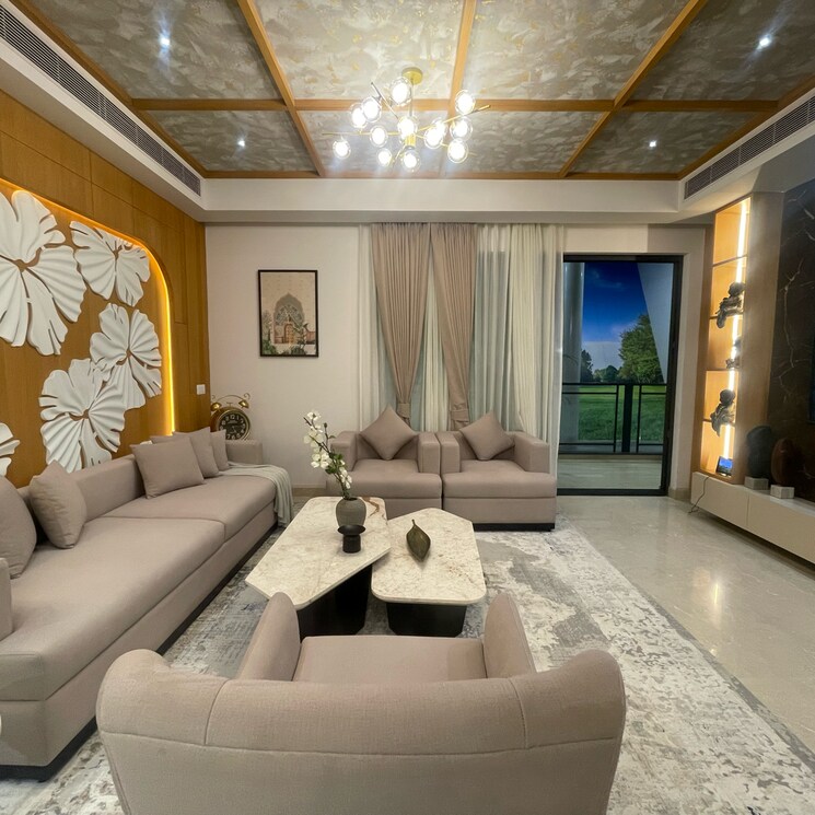 Living Room, hero-homes-palatial 4 Bedroom 3460 Sq.Ft. Apartment In Dhanwapur Gurgaon 8448979