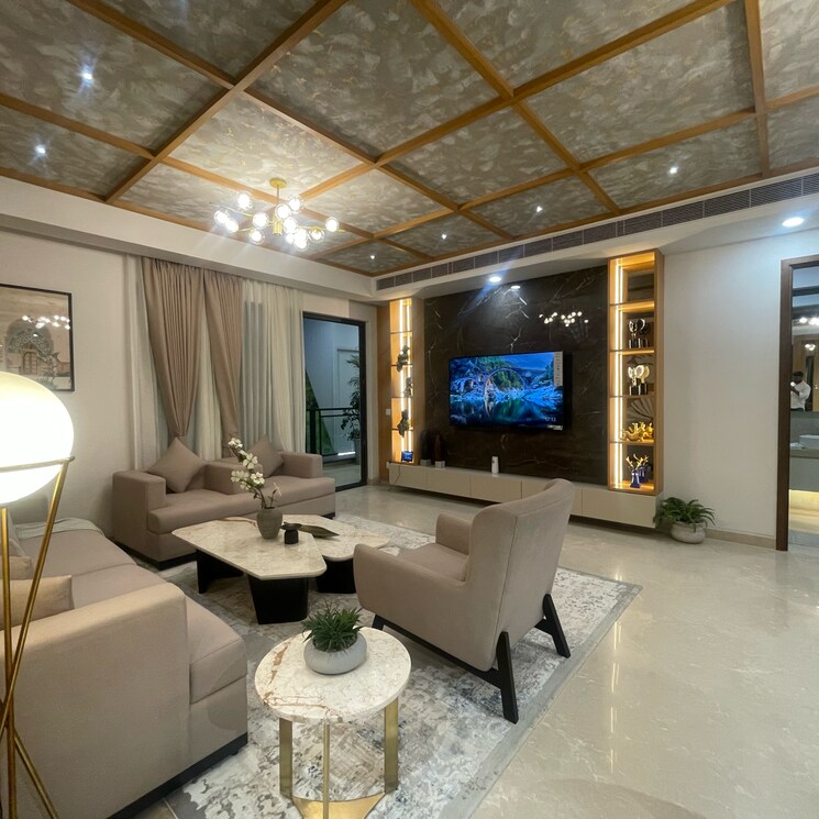 Living Room, hero-homes-palatial 4 Bedroom 3460 Sq.Ft. Apartment In Dhanwapur Gurgaon 8448979