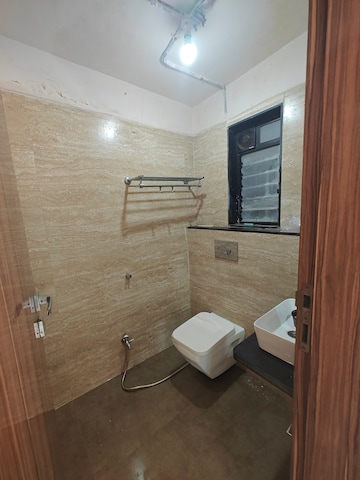 Bathroom in 3 BHK Apartment at Sea Breeze Tower, Nerul – for Rent