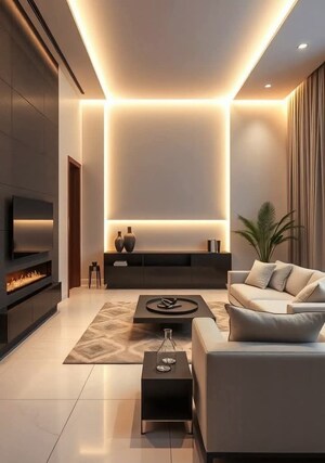 Living Room in 4 BHK Apartment at West Delhi – for Sale