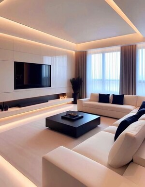 Living Room in 3 BHK Apartment at Igi Airport Area – for Sale