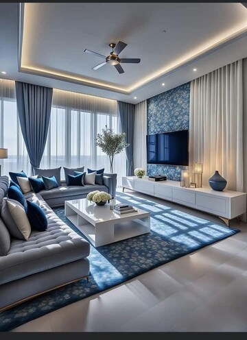 Living Room in 3 BHK Apartment at Igi Airport Area – for Sale
