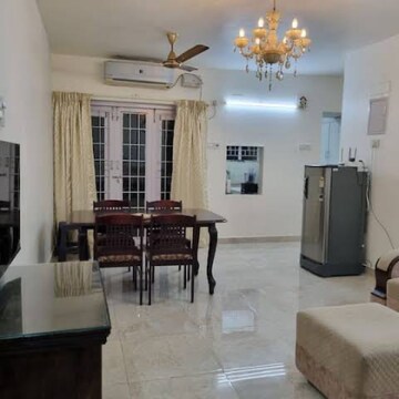 Living Room in 2.5 BHK Apartment at GK Dwarka Heights, Rahatani – for Rent
