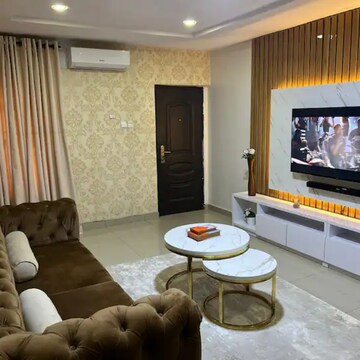 Living Room in 2.5 BHK Apartment at GK Dwarka Heights, Rahatani – for Rent